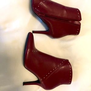 Red Studded Booties